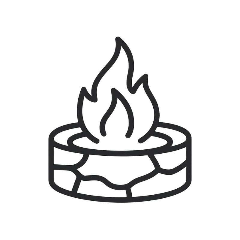 Gas fire table icon